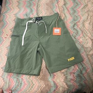 Green tea Poler Esteban Swim Trunks camp vibes shorts waist 30